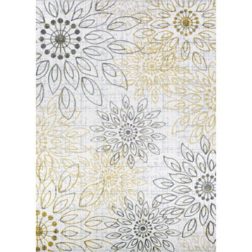 Couristan Calinda Summer Bliss Rug 6'6"x9'6" Gold/Silver/Ivory Rug