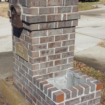Brick Mailbox with Garden Planter
