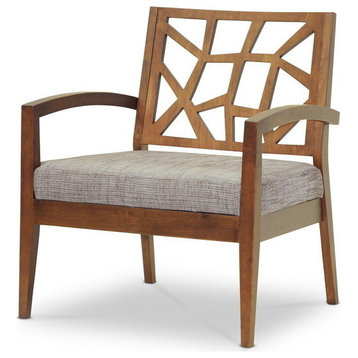 Baxton Studio Jennifer Modern Lounge Chair With "Gravel" Fabric Seat