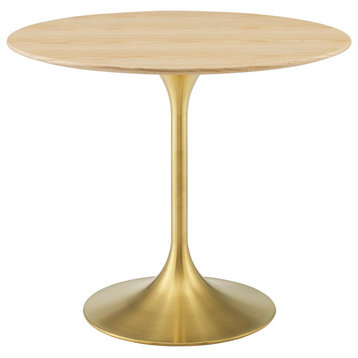 Lippa 36" Wood Dining Table, Gold Natural