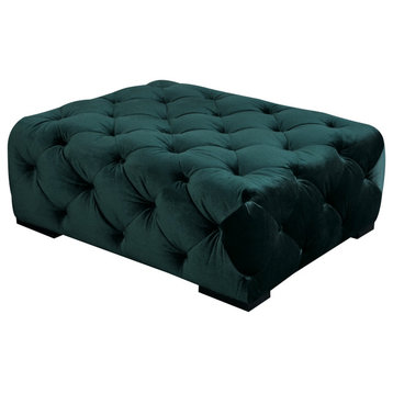 Jasper Rectangular Ottoman, Upholstery, Green