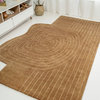 Retro Bohemian Abstract Striped Handwoven Wool Rug