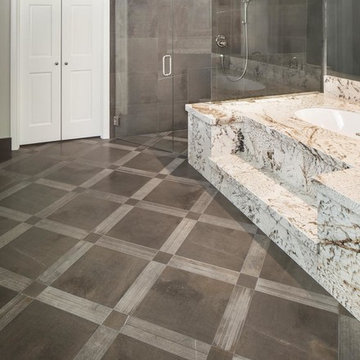 Limestone Master Bathroom Barrier Free Shower