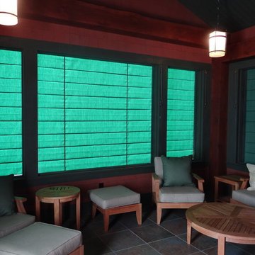 Porch closed up with exterior shades