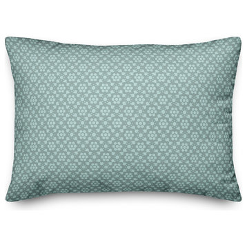 Blue Floral Pattern Throw Pillow