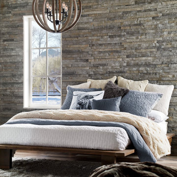 Cozy Contemporary Bedroom With Unique Chandelier