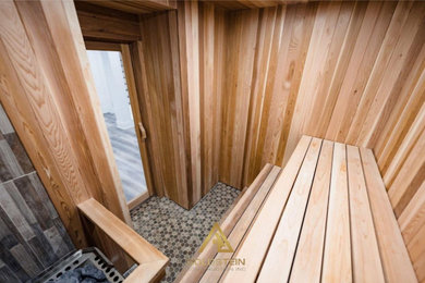 Inspiration for a scandinavian basement remodel in Toronto