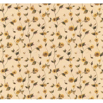 Modern Non-Woven Wallpaper For Accent Wall - Floral Wallpaper 21470, Roll