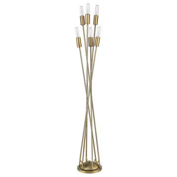 Perret 6-Light Aged Brass Floor Lamp