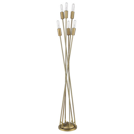 Perret 6-Light Aged Brass Floor Lamp