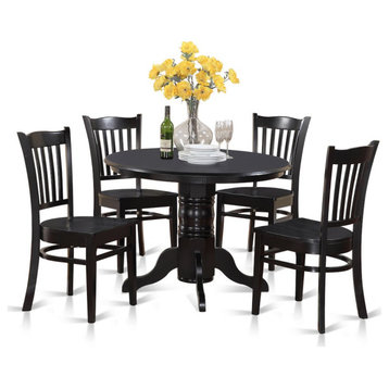 5-Piece Small Kitchen Table Set, Round Table and 4 Dining Chairs