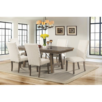 Dex 7PC Dining Set-Table & 6 Upholstered Side Chairs