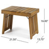 Eugene Outdoor Acacia Wood Folding Side Table, Teak Finish