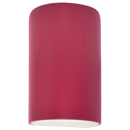 Ambiance Small Cylinder Wall Sconce, Open Top & Bottom, Cerise, LED