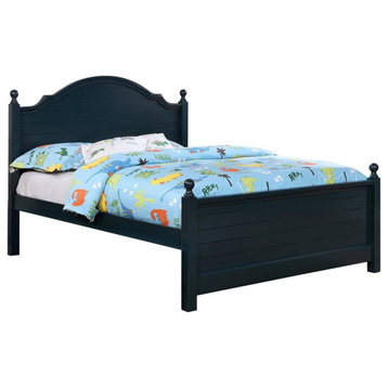 Furniture of America Belantra Solid Wood Full Panel Kids Bed in Blue