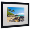 Pierre Leclerc 'Tropical Beach' Matted Framed Art, Black Frame, White, 20x16