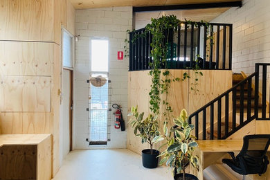 Photo of a mid-sized contemporary entryway in Melbourne.