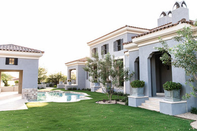 Transitional exterior home idea in Phoenix