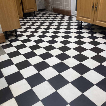 Renovating a Classic Ceramic Tiled Kitchen Stained with Adhesive in Ripley