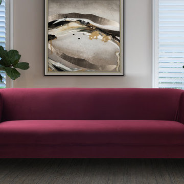 Elaine Tight Back Sofa, Burgundy