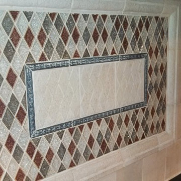 Feature Box with mixed Rhomboid crushed glass Tantrum pieces