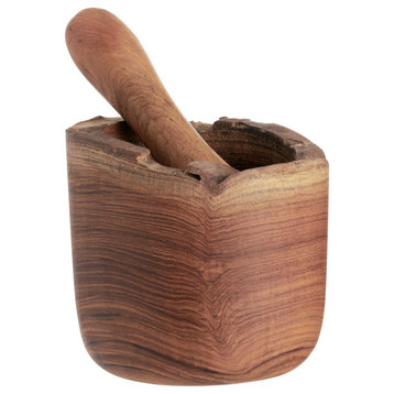 Takara Teak Wood Serveware, Mortar and Pestle