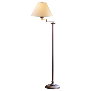 Hubbardton Forge 242050-1117 Simple Lines Swing Arm Floor Lamp in Natural Iron
