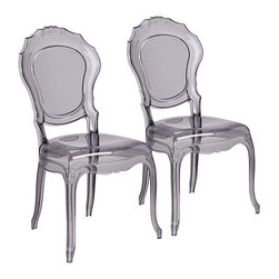 55 Downing Street - Venezia Transparent Smoke Accent Chair Set of 2 - Bar Stools And Counter Stools