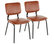 Lumisource Foundry Chair, Cognac PU Leather, Brown Stitching, Set of 2