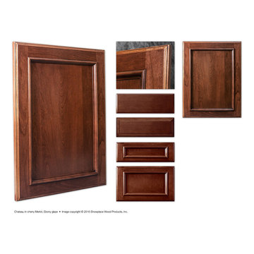 Showplace Chateau door with Merlot stain and Ebony glaze