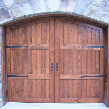 Custom Stained Wood Carriage House Doors