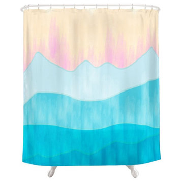 Ombre Blue Mountains Shower Curtain