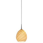 Bruck Lighting - Vibe LED Pendant, Chrome Finish, Sea Shell Glass Shade - Bruck's European and American Artisan, mouth-blown glass is known throughout the world for