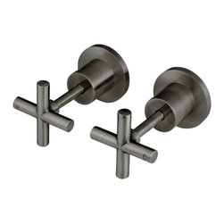 MEIR SHADOW ROUND CROSS HANDLE JUMPER VALVE WALL TOP ASSEMBLIES SKU: MW08JL-PVDG - Bathroom Sink Taps