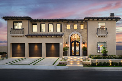 Inspiration for a mediterranean exterior home remodel in Orange County
