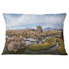 Bolivia Volcanoes Panoramic View Landscape Printed Throw Pillow, 12"x20"
