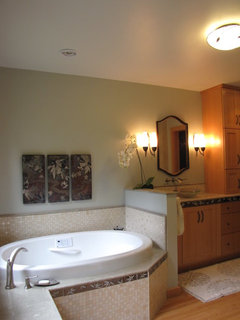 What do you have on the wall above your master bath tub?