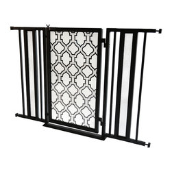 Fusion Gates - Fusion Gate with Trellis Design, Black, 36"-52" - Dog Gates