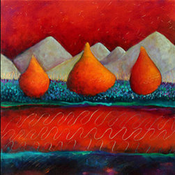 Abstracted Landscape Paintings - Mixed Media Art