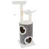 Gray and White Cat Tree 5 Tier 44.75" Double Decker Condo By Petmaker