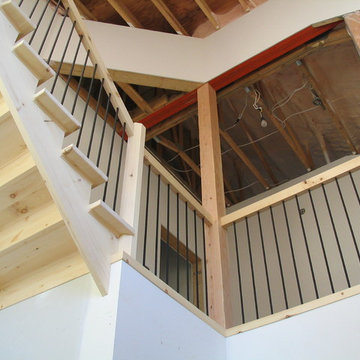 Knotty Pine Custom Staircase
