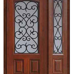 Prehung Sidelite Door 80 Fiberglass Palermo Arch Lite GBG Glass - Front Doors