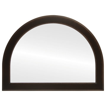 Yvonne Framed Mantel Mirror, Crescent Cathedral, 42.4"x31.4", Rubbed Bronze