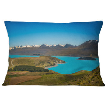 Fantastic Calm Landscape of New Zealand Landscape Printed Throw Pillow, 12"x20"