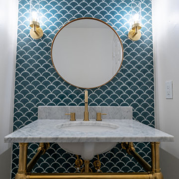 Powder Room with Gold accents