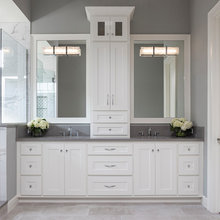 Extra storage vanity topper