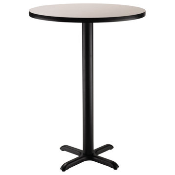NPS Cafe Table, 36" Round, "X" Base, 42" Height, Grey Nebula
