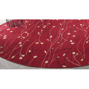Nourison Grafix 8' x Round Red Contemporary Indoor Area Rug