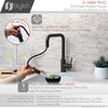 Single Handle Pull-Down Dual Mode Kitchen Faucet in Stainless Steel Matte Black