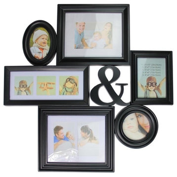 27.75" Multi-Sized Photo Picture Frame Collage Wall Decoration, Black